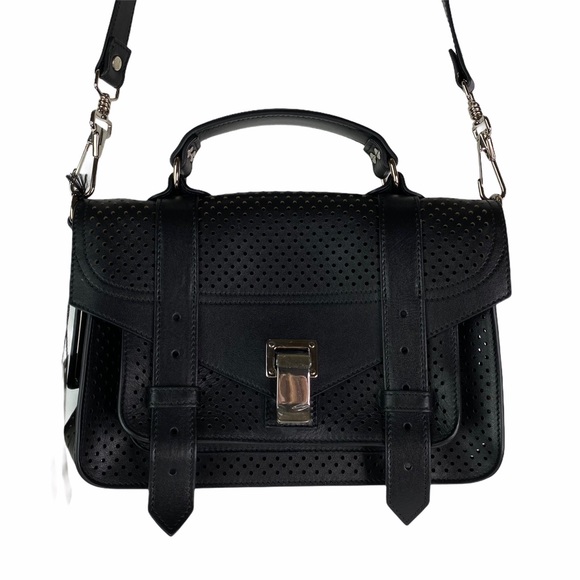 Proenza Schouler PS1 Tiny Perforated Black Bag
